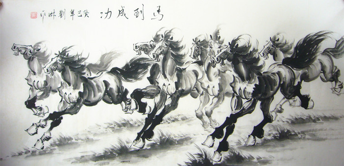 水墨画 馬の絵 八骏馬 水墨画 馬の絵 八骏馬